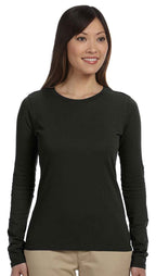 Ladies 44 oz 100% Organic cotton classic Long-Sleeve T-Shirt - BLAcK - S(D0102H7Z2I2)