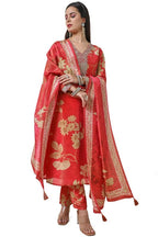 Soch Women Tissue Floral Print Suit Set with Dupatta