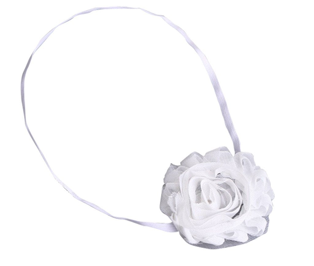 Akinoskids Newborn Soft Shabby Flower White Headband.Kids Hair Accessory 11