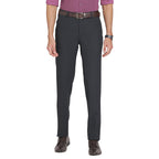 Turtle Men Cotton Stretch Slim Fit Dark Grey Formal Trouser