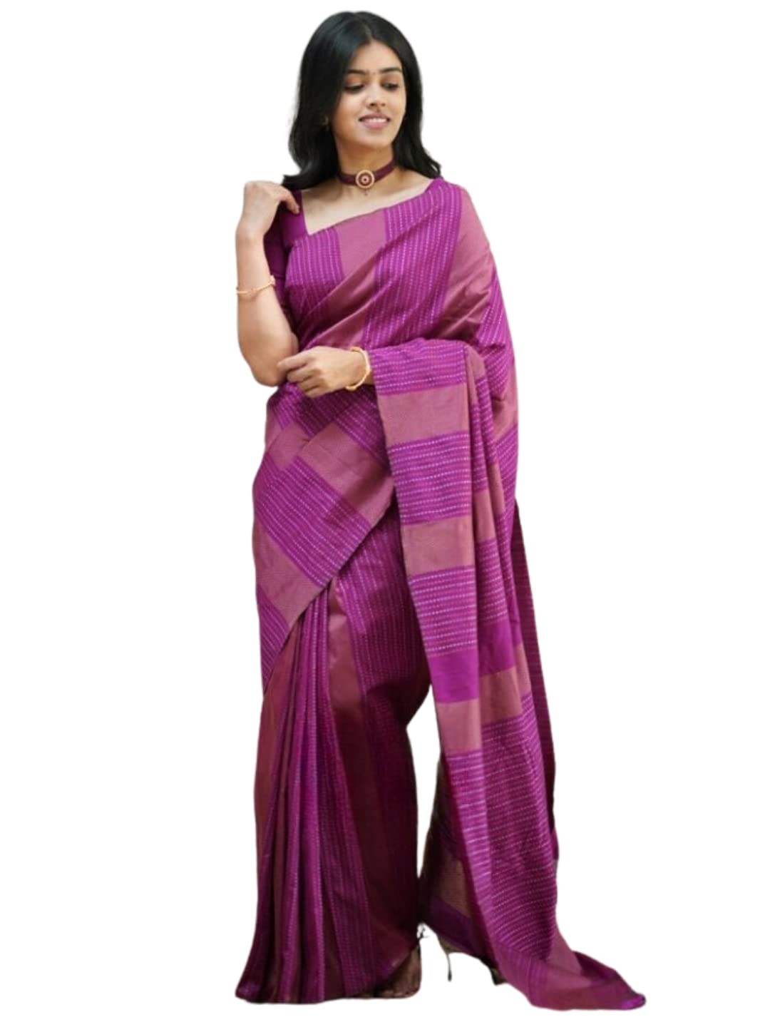 Shiv Textiles Womens Banarasi Silk Saree with Blouse Perfect for Every Occasion Copper Zari 9PINK