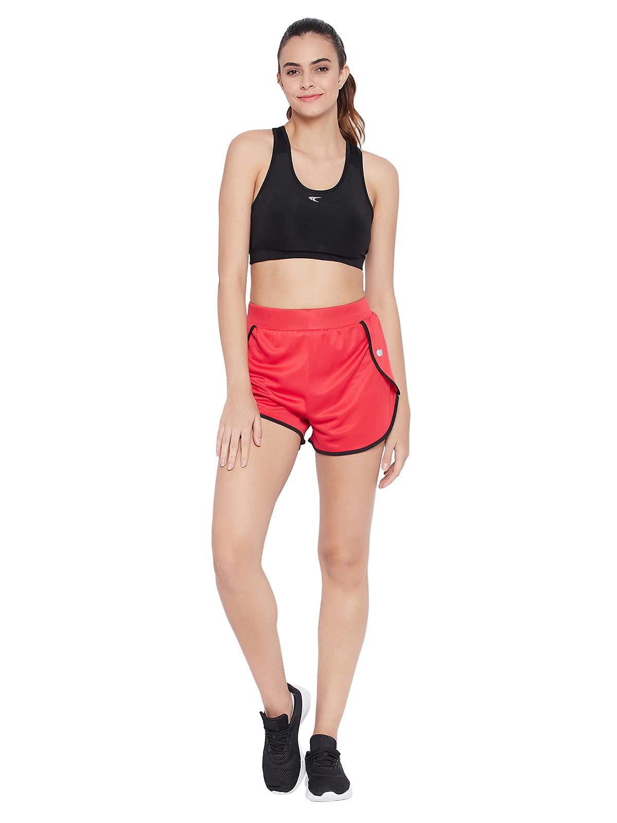 Clovia Womens Activewear Mid Thigh Sports Sports Shorts (AB0068P04_Red_XL)
