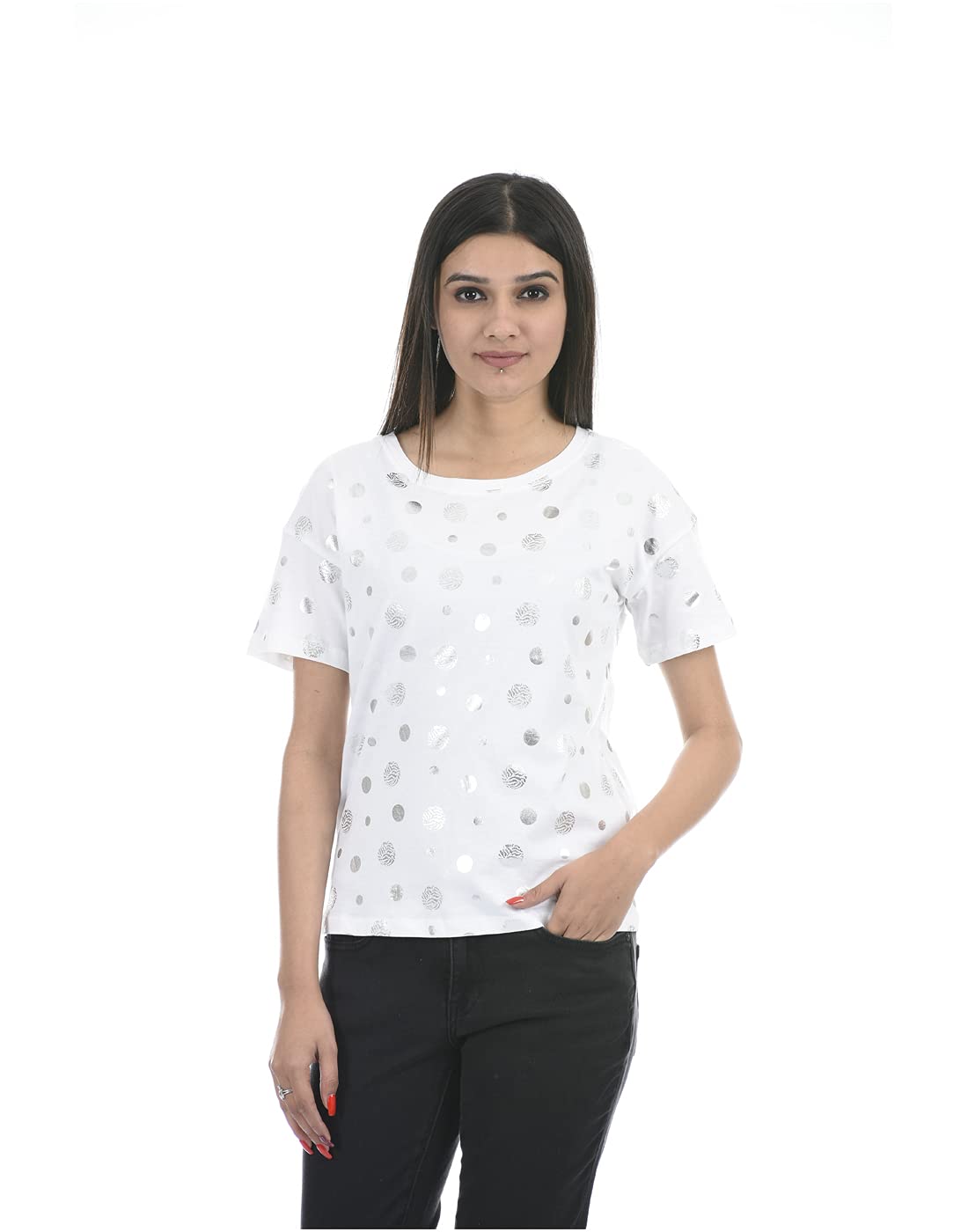 Pepe Jeans WomenS Plain Regular Fit T-Shirt (Pl504767 Optic White_S