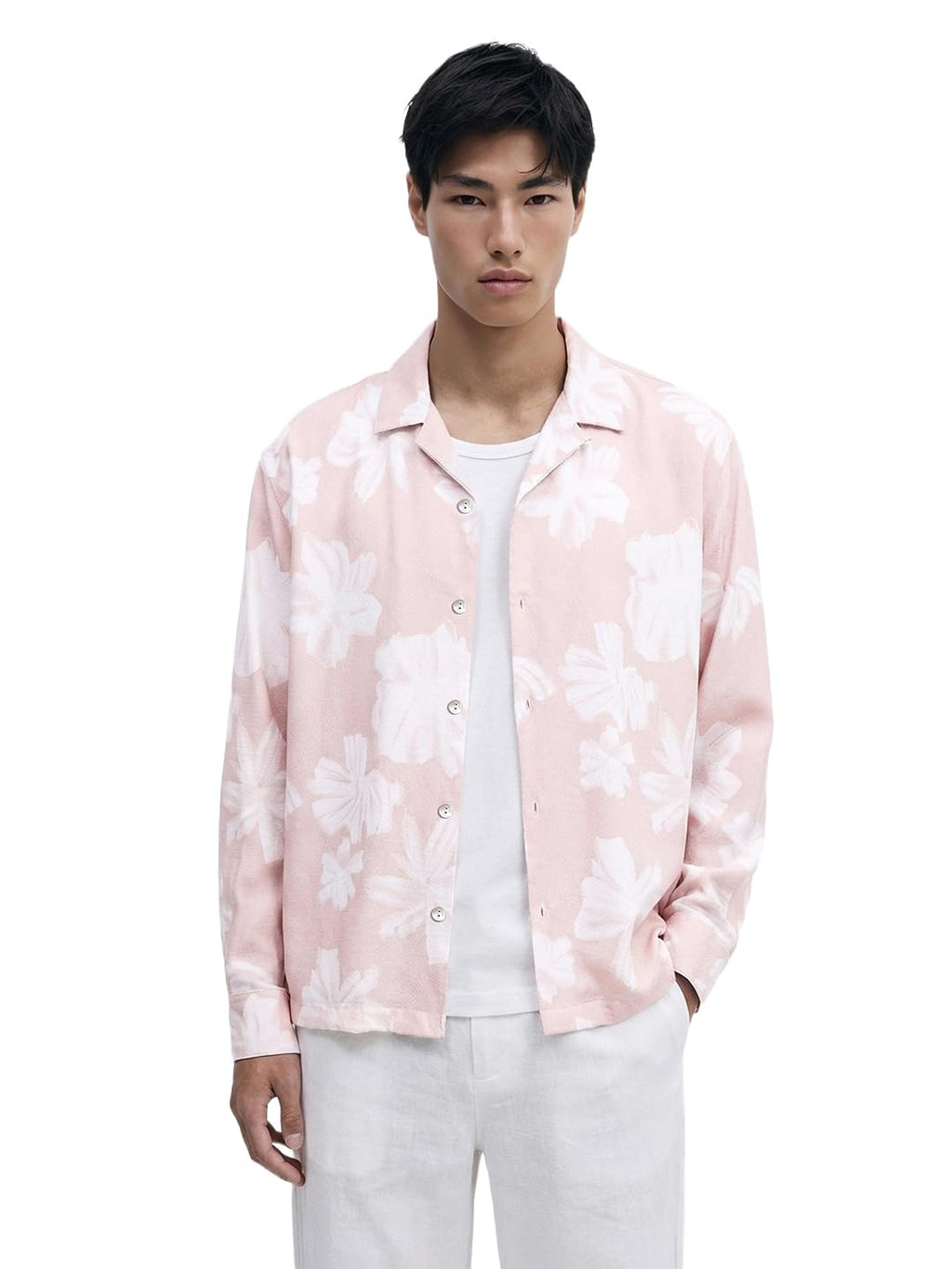 The Indian Garage Co Mens Relaxed Fit Printed Cuban Collar Long Sleeves Resort Sweater