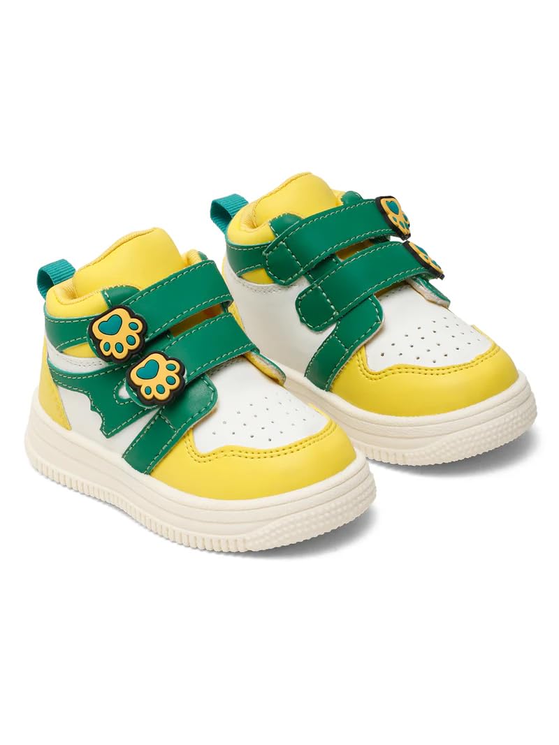 ONYC Colorpop Toddlers High Ankle Sneakers  Yellow (Unisex) 4-4.5