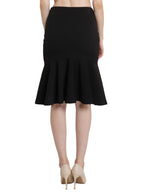 POPWINGS Casual Solid Black Peplum Style Skirt for Women || Semi-Formal Fit and Flare Skirt for Women || Latest Stylish Western