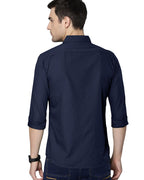 Eyebogler MenS Casual Solid Shirt Navy Blue