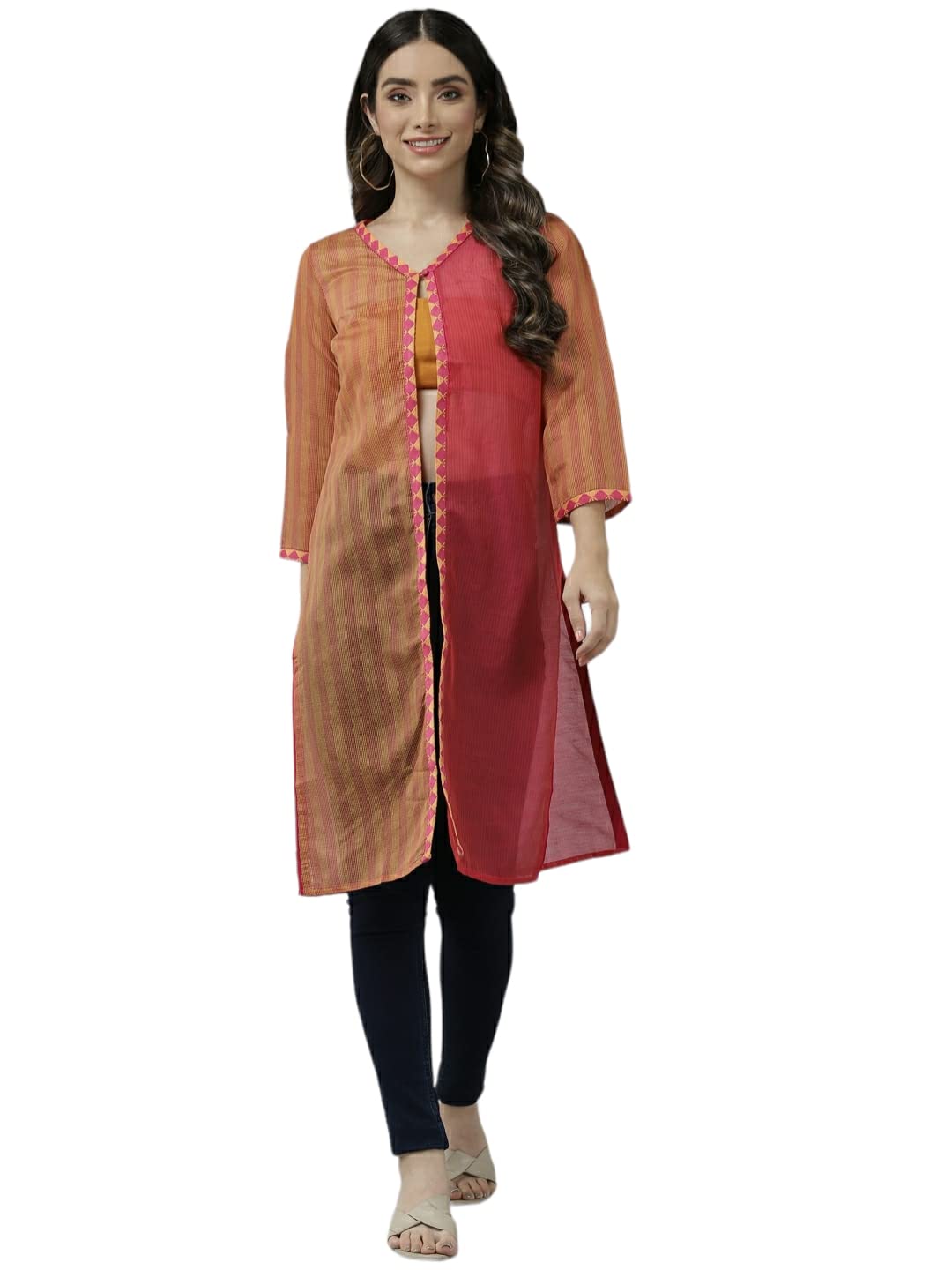 Aarika Womens Yellow-Rani Color Shrug (JLY_SG_W_M_14001_Yellow_Rani_S)