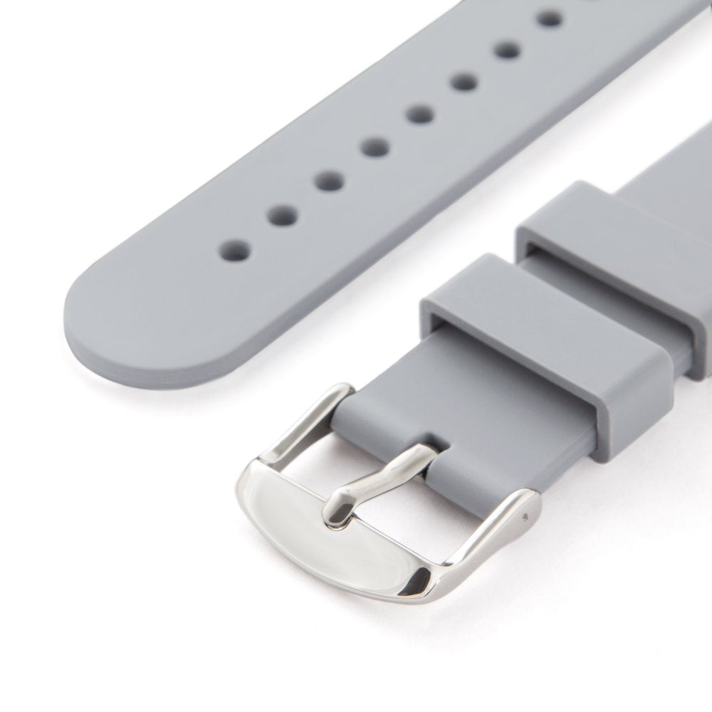 Archer Watch Straps - Silicone Quick Release Soft Rubber Replacement Watch Bands (Platinum Gray, 18mm)