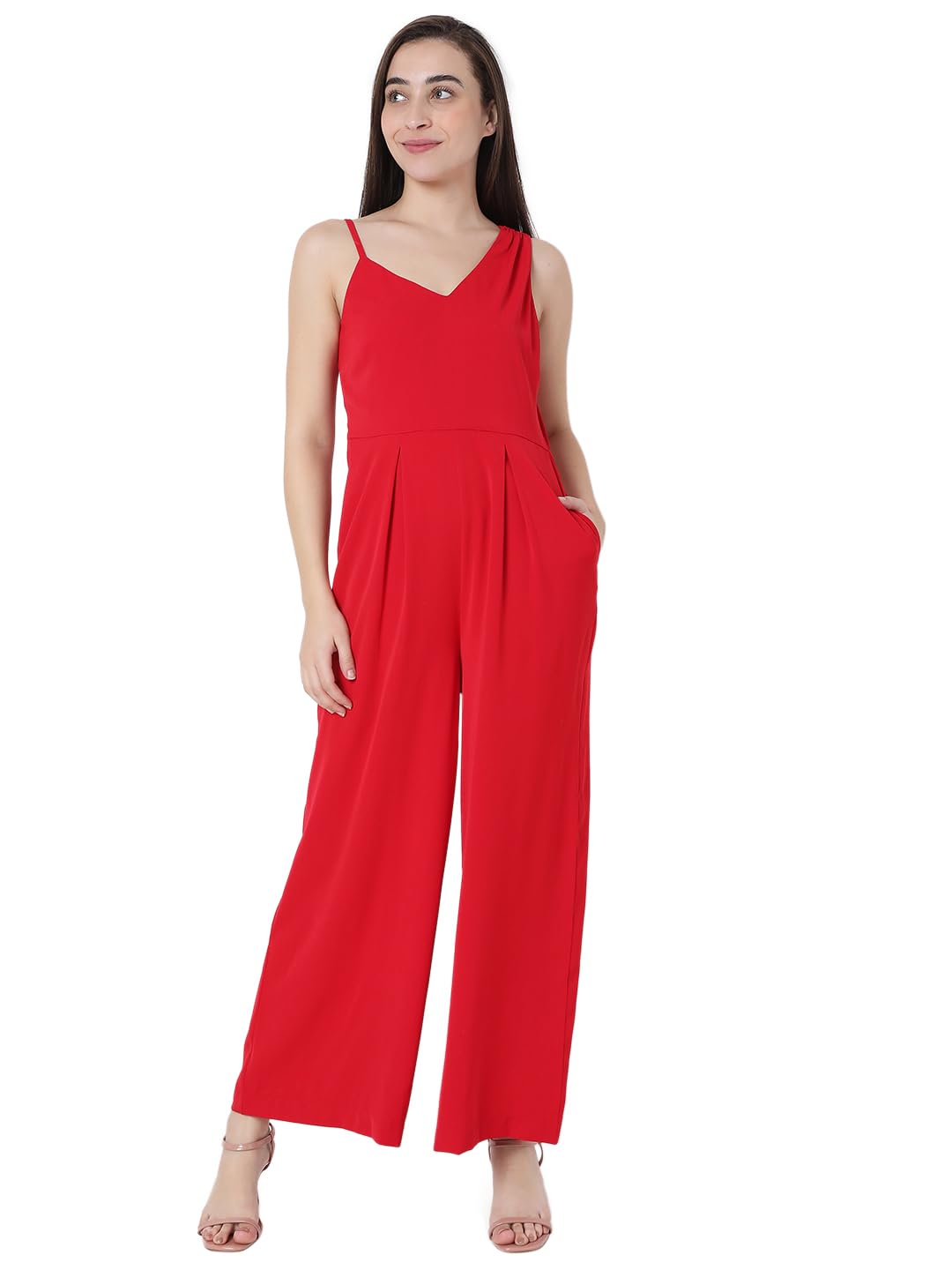 Vero Moda Wide Leg Jumpsuit (213551601_Fiery Red_Xs)