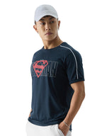 The Souled Store Official Superman: Logo Mens and Boys Loose fit Graphic Printed Half Sleeve Rayon Blue Color Summer Shirts Shir