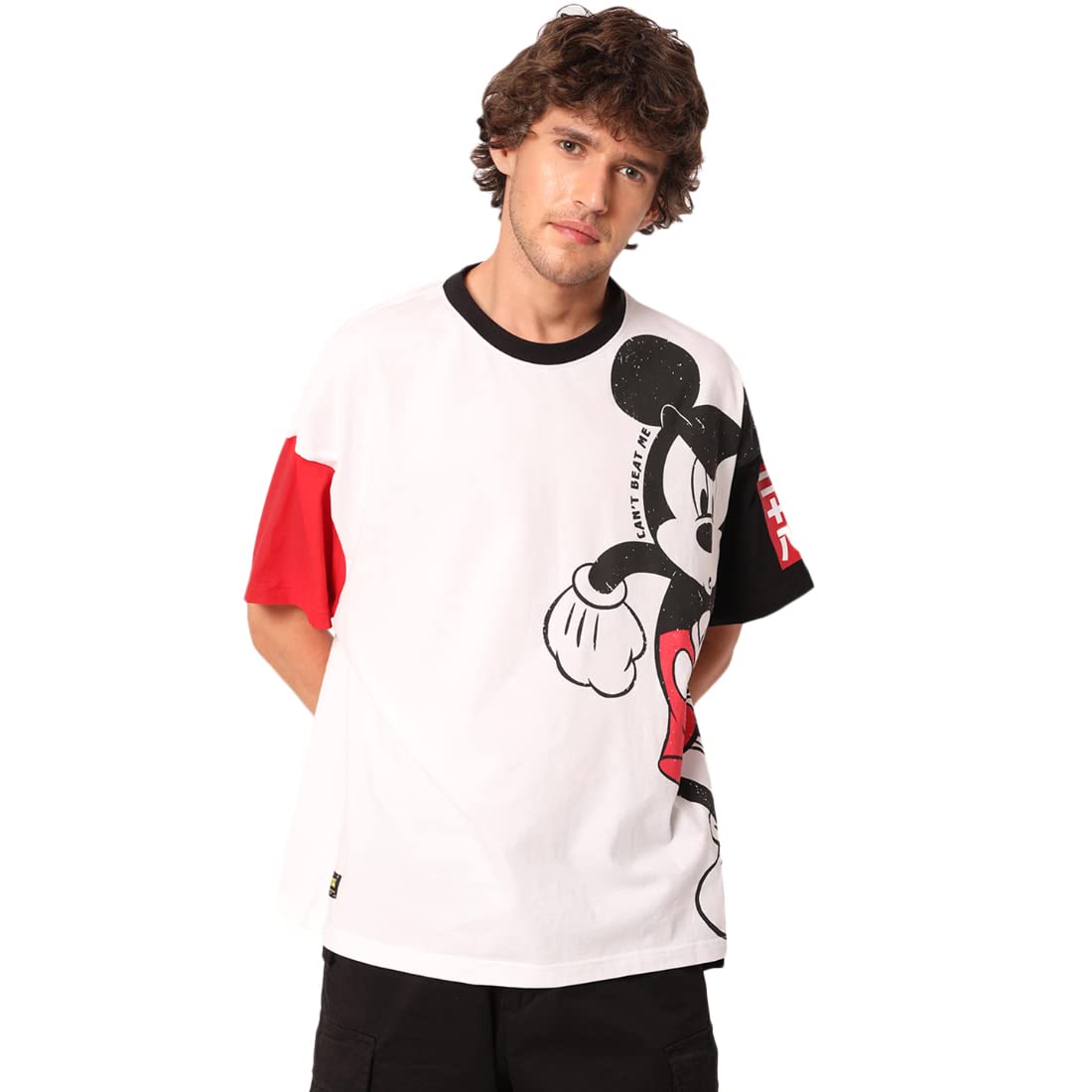 Bewakoof Unisex Disney All Over Print Multicolor Short Sleeve Roundneck T-Shirt - Large