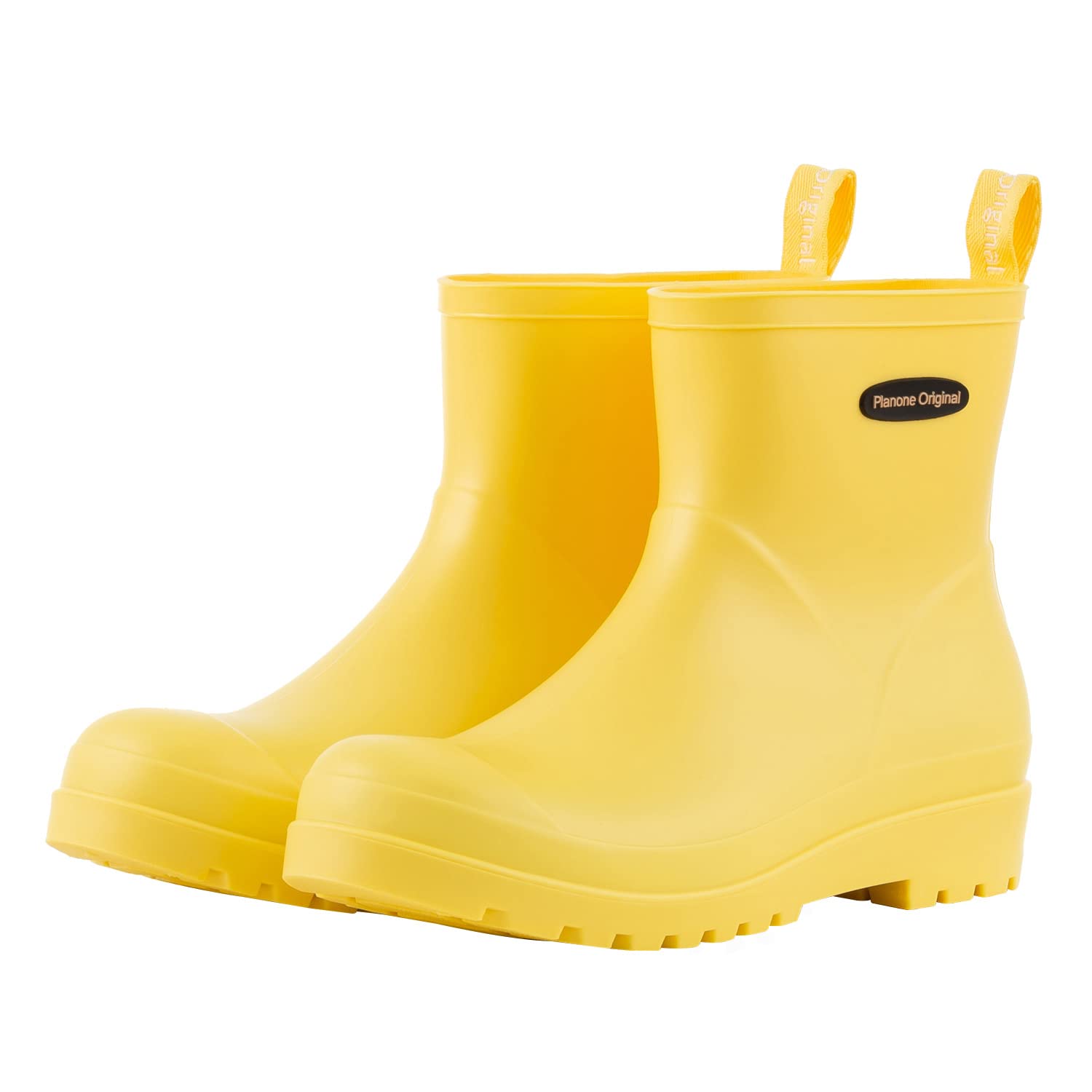 planone Short rain Boots for Women Waterproof size 7 Cream Yellow Garden Shoes Anti-Slipping Rainboots for Ladies Comfortable In