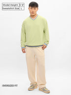 The Souled Store Originals : Minty White Men and Boys Long Sleeves Printed Cotton Blend Oversized Sweatshirts