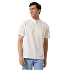 Fabindia MenS Solid Relaxed Fit Shirt (2123224Offwhite_Off White