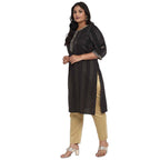 Aurelia Women'S Cotton Blend Regular Kurta (21Aua12396-702216_Black_S)