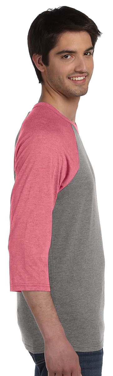 Unisex 34-Sleeve Baseball T-Shirt - gRY cHR BLK TRB - S(D0102H7Wg62)