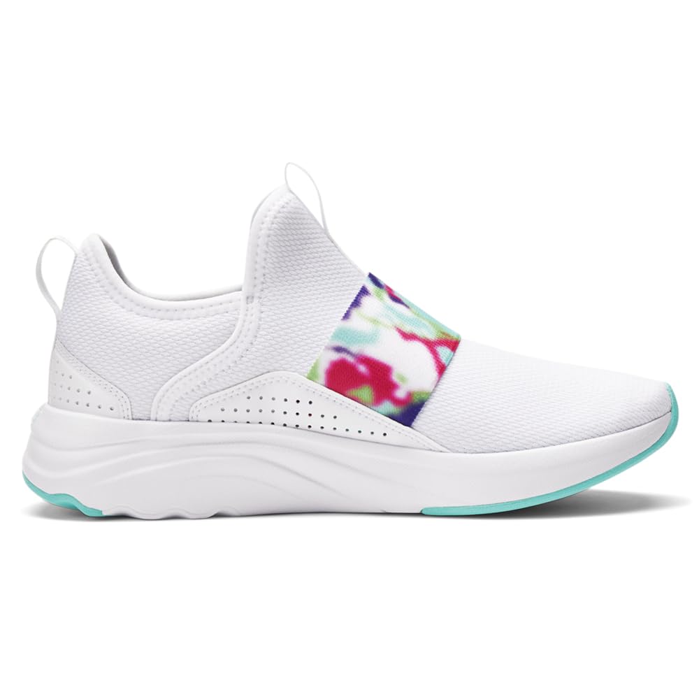 PUMA Softride Sophia Slip-On Bleached Puma White/Aruba Blue 6 B (M)