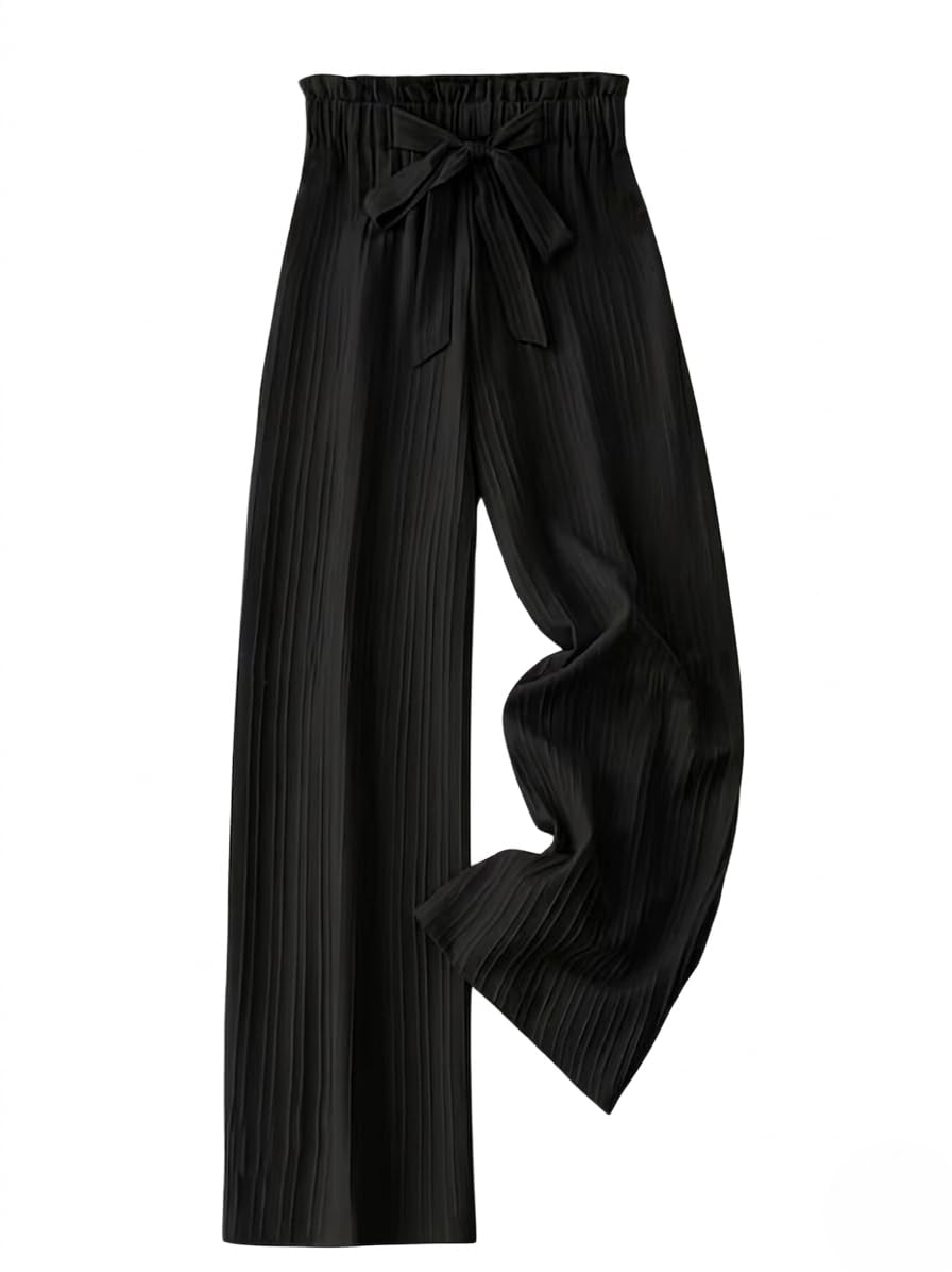 Jawdrobe WomenS High Waist Wide Leg Trousers | Paperbag Waist Pleated Pants With TieUp Belt | Loose Fit Casual And Office Wear 