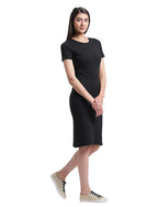 Rigo Cotton Bodycon Dress For Women | Slim Fit One Piece Dress For Women | Short Knee Length Dress For Women | Casual, Party, We
