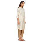 Fabindia Women'S Cotton Blend Striped Regular Kurta