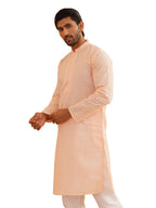 SOJANYA (Since 1958 Festive Heritage Elegant Chikankari Peach Kurta for Men