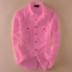 Rebelify Double Pocket With Flap Men Cargo Cotton Shirt Pink