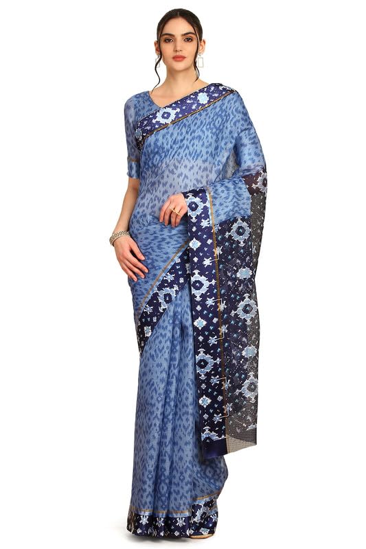 Soch Women Ikat Print Cotton Saree