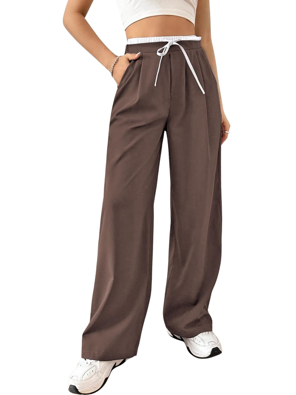 Leriya Fashion Women High Rise High Waist Wide Leg Trousers | Casual & Formal Pants |Loose Fit Track Pants | Gymwear | Cargo Pan