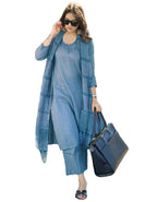 ANNI DESIGNER Womens Rayon Blend Straight Solid Kurta with Pant & Dupatta (Raja Saab Light Blue_L_Light Blue_Large)