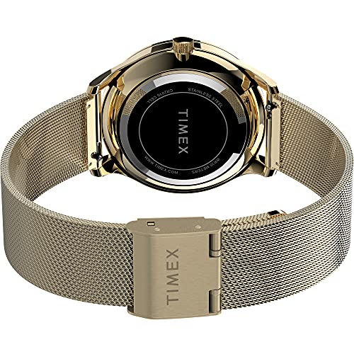 Timex Women's Modern Easy Reader 32mm Watch - Gold-Tone Case White Dial with Gold-Tone Stainless Steel Mesh Bracelet