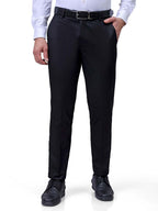 The Indian Garage Co Mens Slim Fit Self Design Formal Trousers Pants