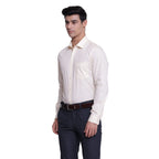 Turtle Men Cotton Cream Slim Fit Solid Formal Shirts