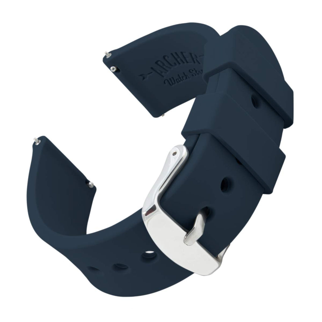 Archer Watch Straps - Silicone Quick Release Soft Rubber Replacement Watch Bands (Midnight Blue, 16mm)