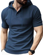 Noble Monk MenS Regular Fit Hoodie |Half Sleeves |Hooded Neck T-Shirt For Men Navy Blue