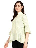 OM SAI LATEST CREATION Women Striped Top with Half Sleeves for Office Wear, Casual Wear, Under 399 Top for Women/Girls Top (Smal