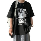 Thalasi MenS Cartoon Oversized Fit T-Shirt (Tts_661_Anime_Black