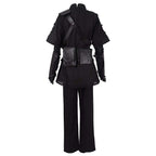 miccostumes Men's Costume Warrior Cosplay Pure Dark Black Uniform Fullset Tunic Pants With Belt and Hat (men m)