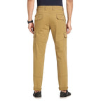 Turtle Men Cotton Stretch Dark Beige Solid Cargo Pant