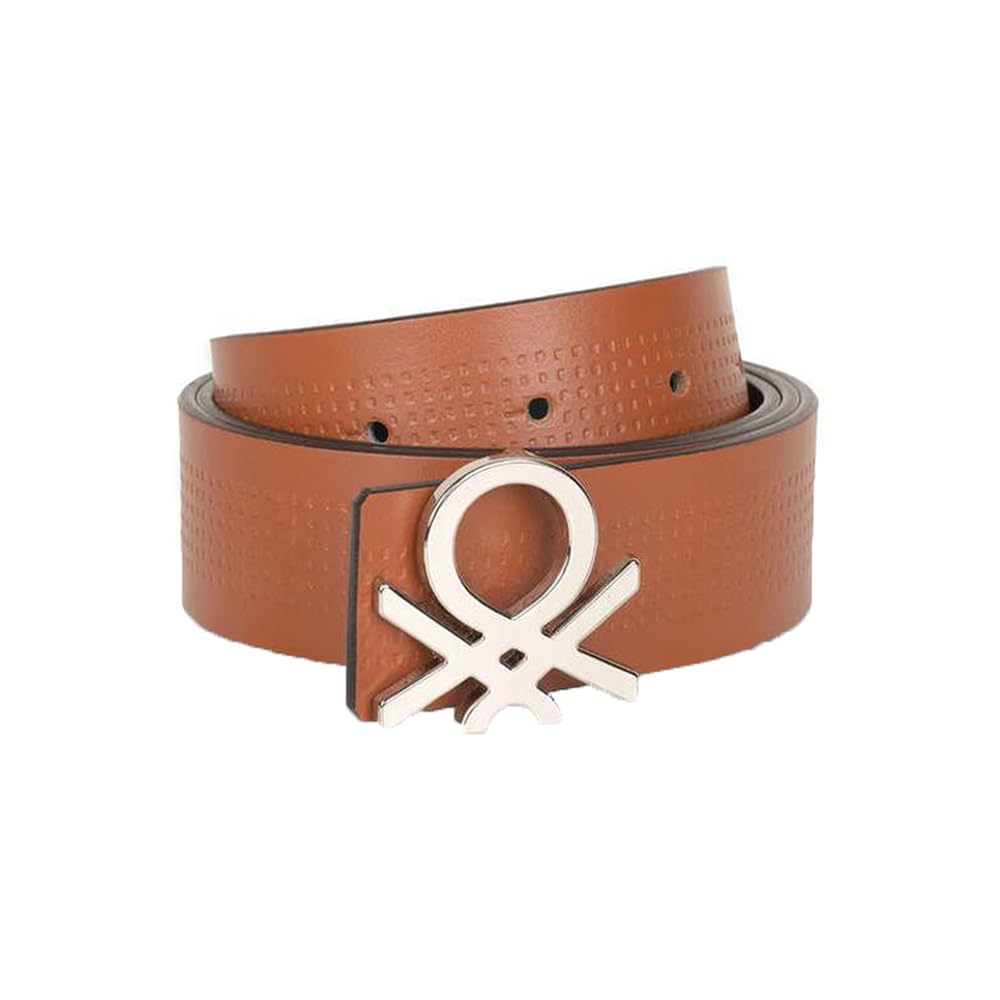 United Colors Of Benetton Castello Men Leather Belt  Tan+Black, L 1M 40