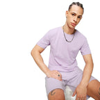 Bewakoof Mens Solid 100% Cotton T-Shirt- Regular Fit, Round Neck, Half Sleeves Purple