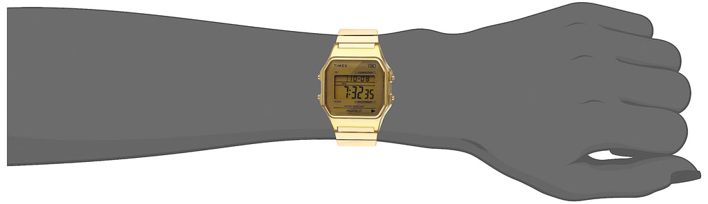Timex T80 34mm Watch - Gold-Tone with Stainless Steel Expansion Band