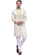 Jompers Mens Geometric Cotton Blend Kurta Pyjama Set