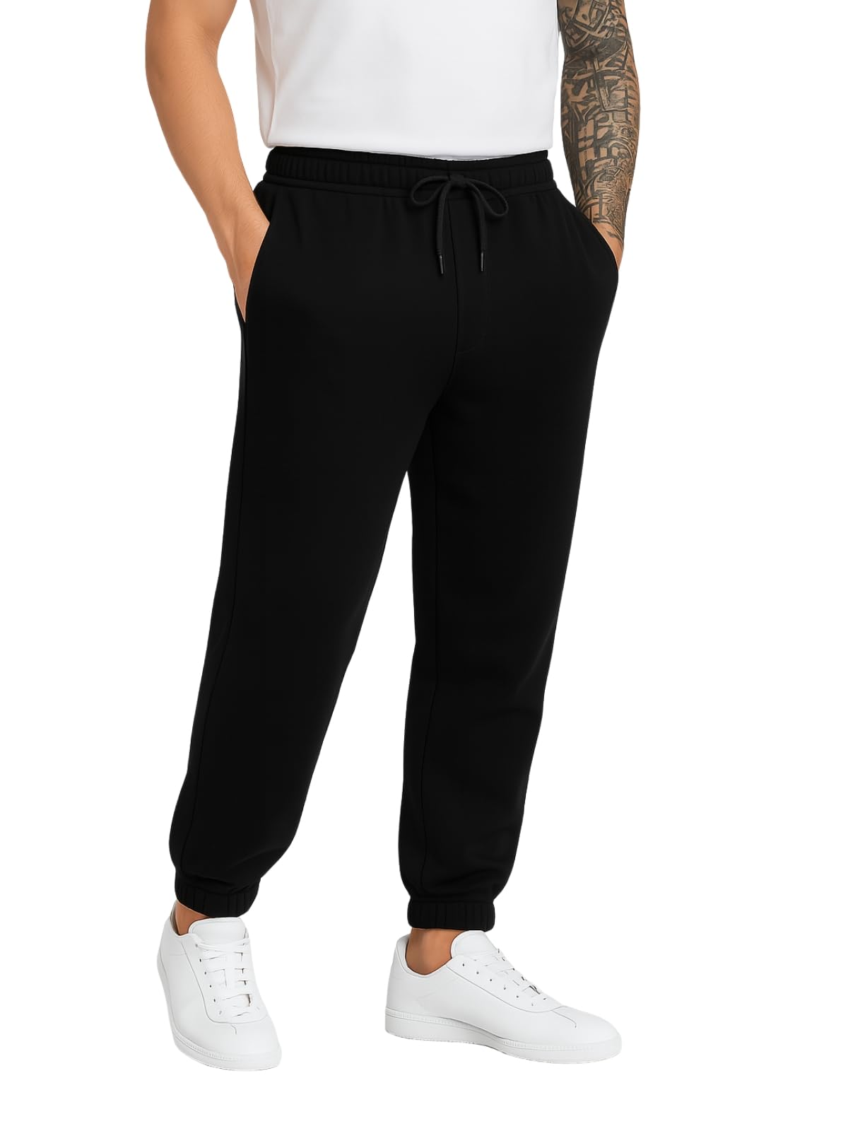 Veirdo Men's 100% Cotton Regular Fit Mid Rise 2 Pocket Trackpants with Pocket