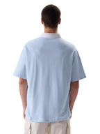 The Souled Store Solids: Powder Blue Mens and Boys Oversized fit Solid Half Sleeve Cotton Blue Color Mens Oversized Polo T-Shirt