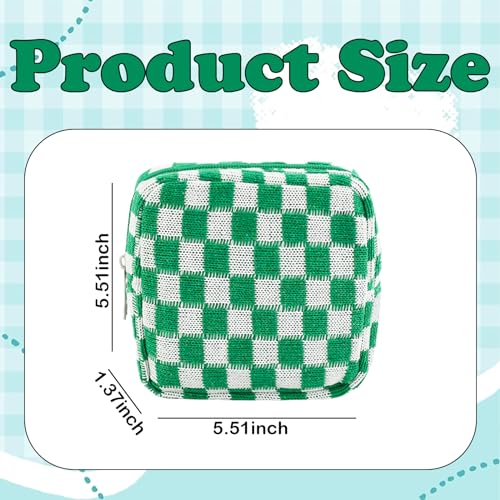 LYDZTION 4 PCS Checkered Makeup Bag Cosmetic Bag for Women Checkered Pouch Plaid Makeup Bag for Women Small Makeup Bag Storage B