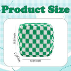 LYDZTION 4 PCS Checkered Makeup Bag Cosmetic Bag for Women Checkered Pouch Plaid Makeup Bag for Women Small Makeup Bag Storage B