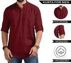 Royalscout MenS Cotton Polyester Blend Regular Fit Full Sleeve Kurta Perfect For Special Occasions, Family Events, Or Daily Eth