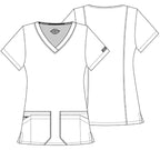 Cherokee womens Signature Jr. Fit V-neck Top medical scrubs shirts, White, XX-Large Plus
