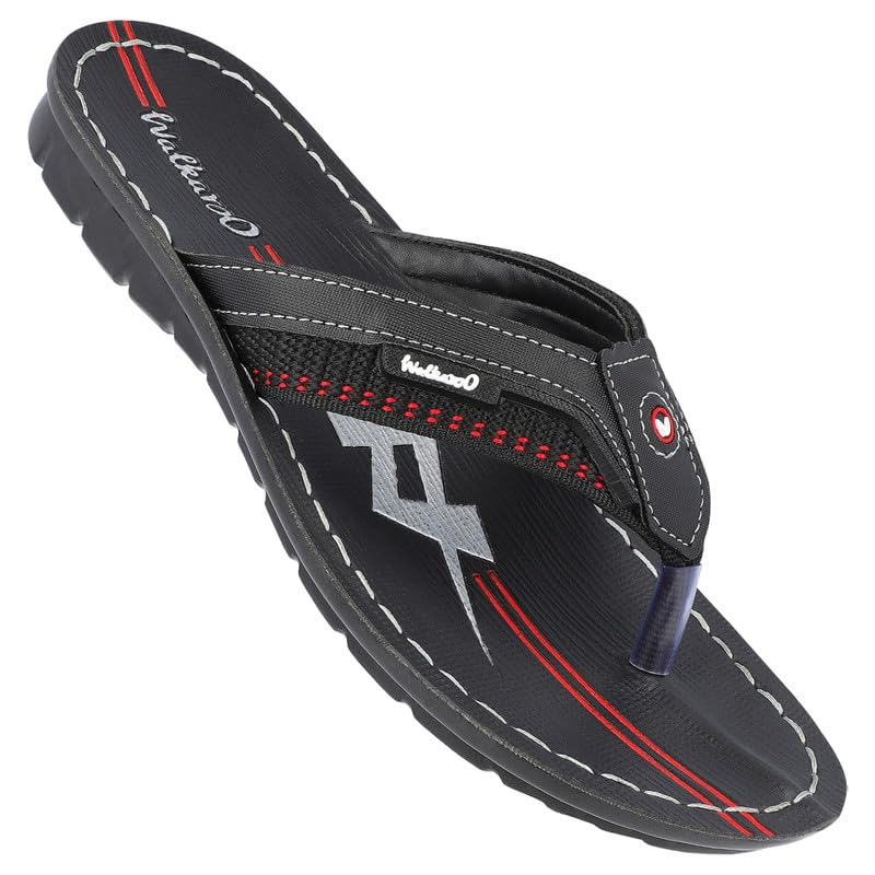 WALKAROO W1030 Mens casual wear and regular use sandals for indoor & outdoor  Black 7